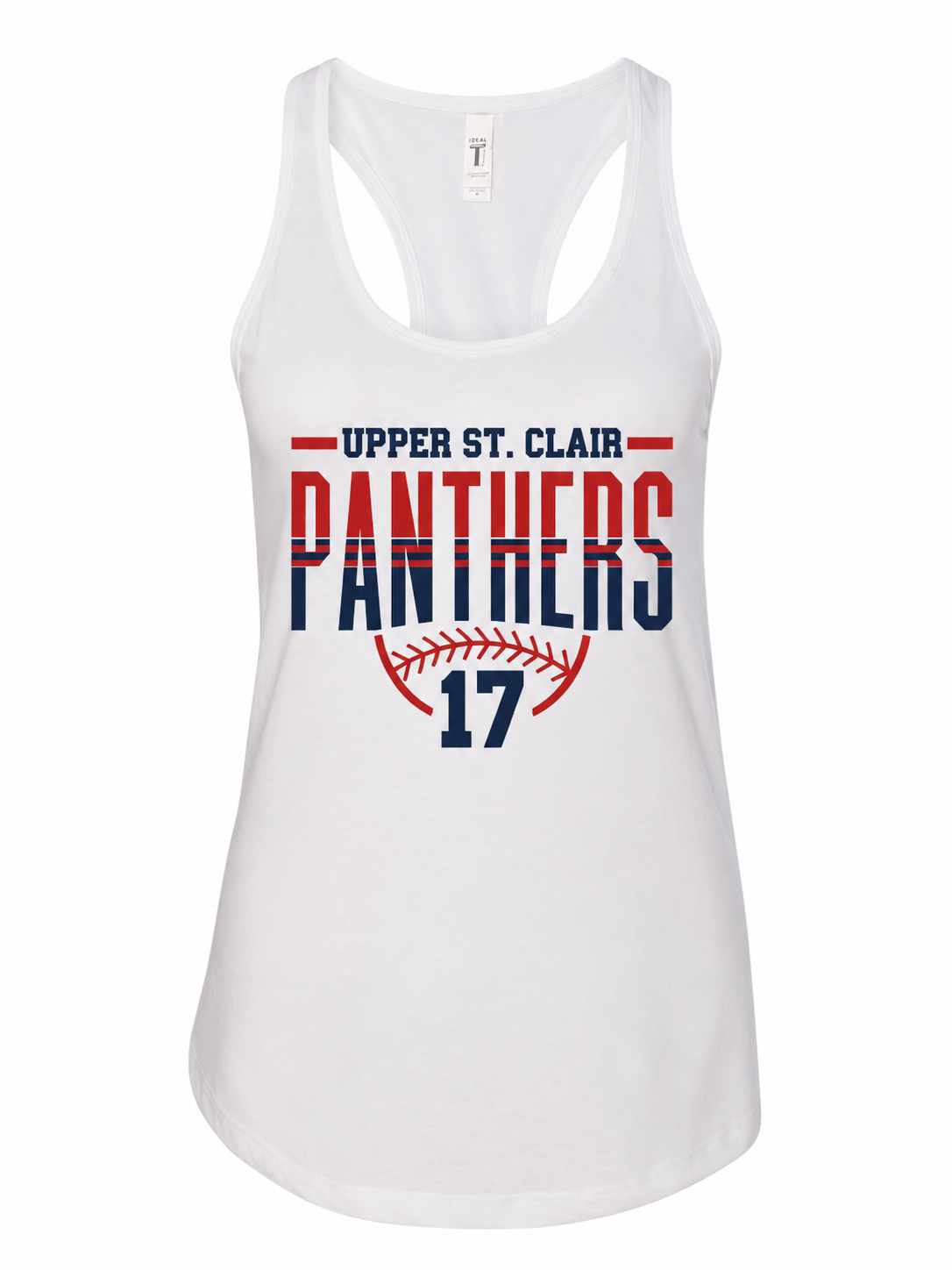 Women's Racerback Tank - White (red/navy design)