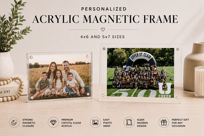 Personalized Acrylic Magnetic Picture Frame | Custom 4x6 & 5x7 Photo Display