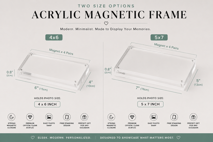 Personalized Acrylic Magnetic Picture Frame | Custom 4x6 & 5x7 Photo Display