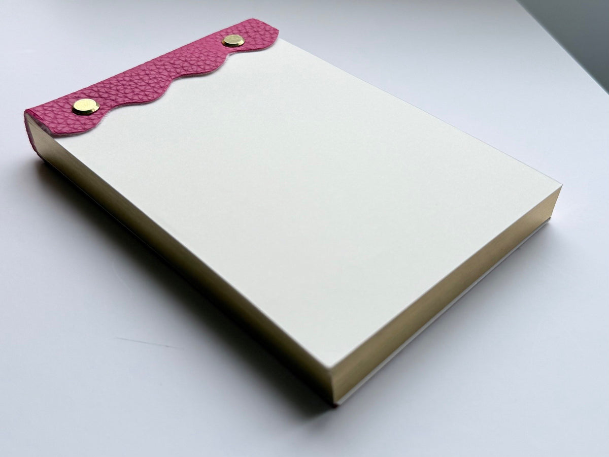 Vegan Leather–Wrapped Gold-Edged Notepad Set