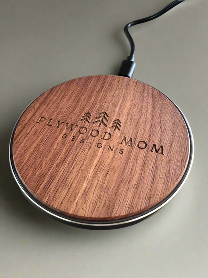 Personalized Walnut Wood Wirless Qi Charger