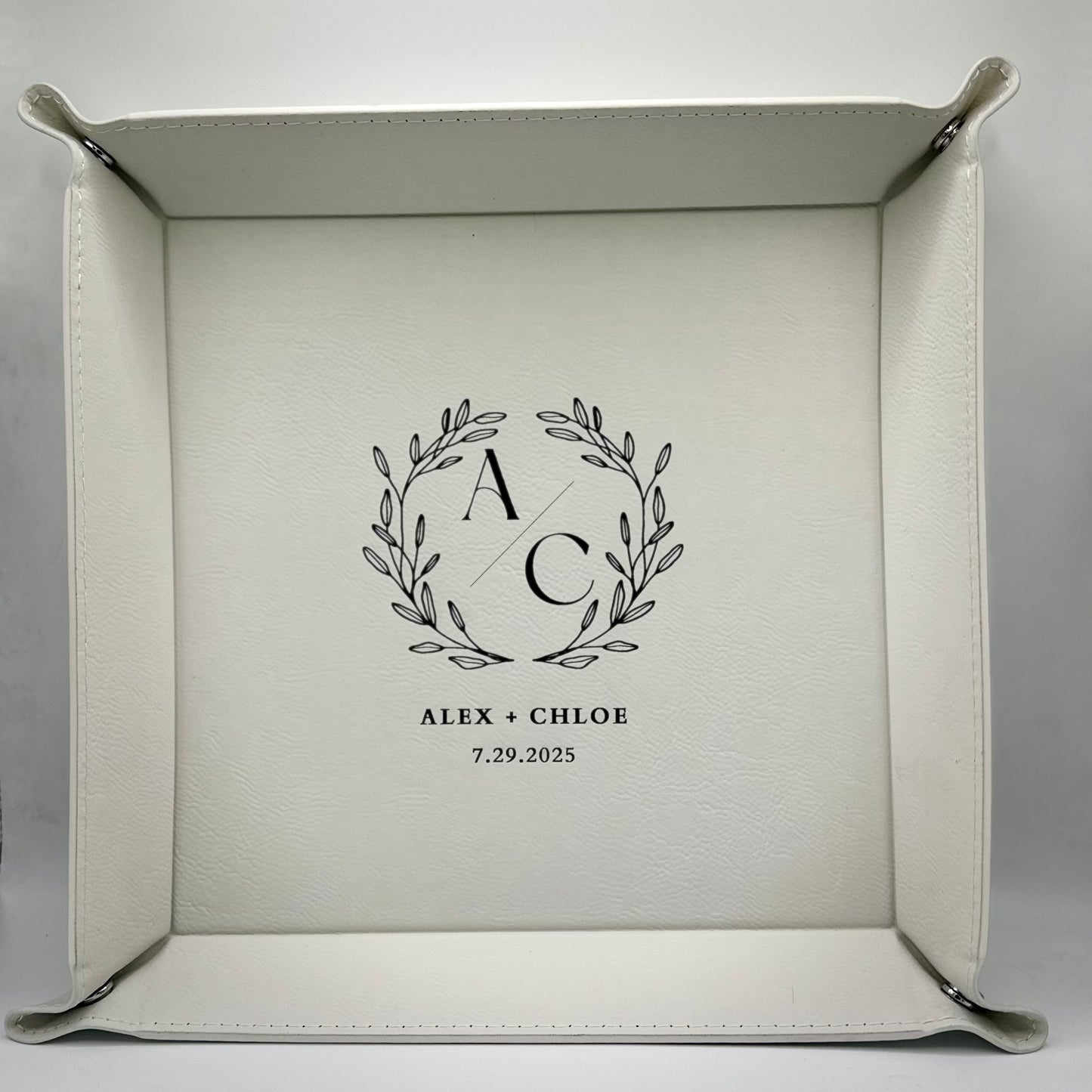 Personalized Leather Snap Tray – A Timeless Catch-All