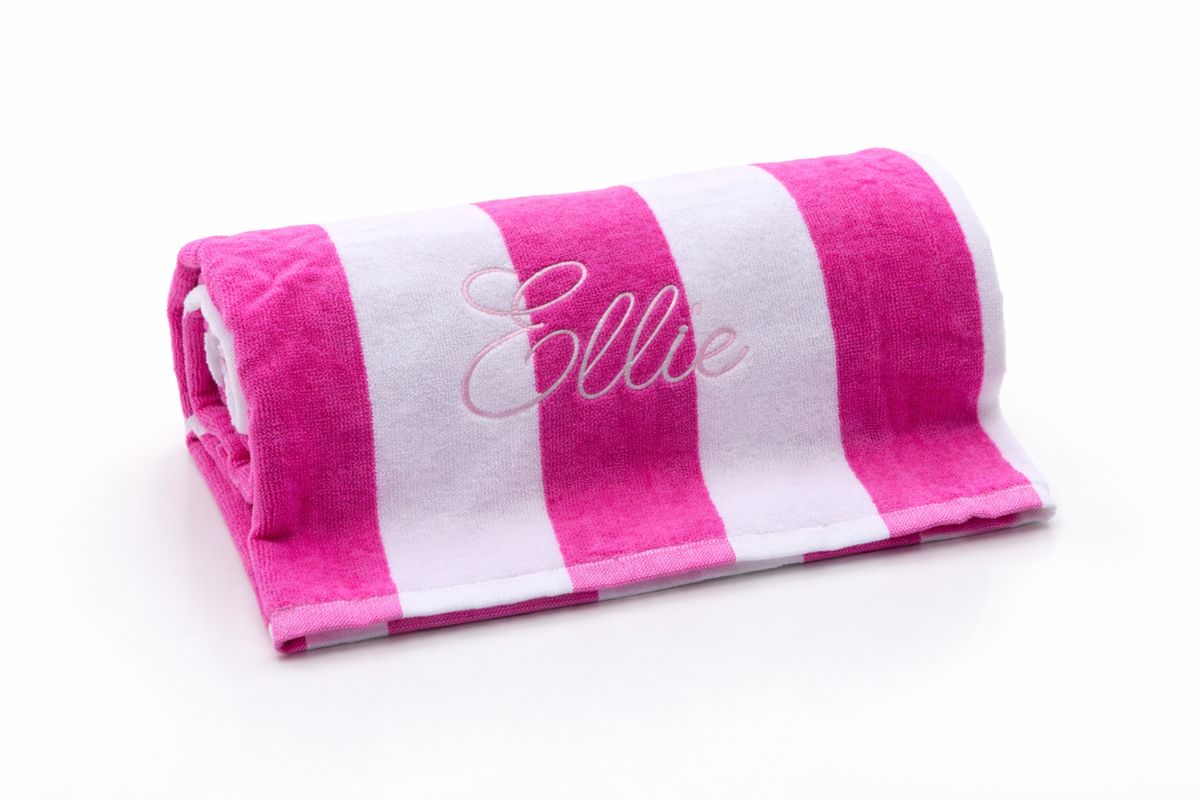 Personalized Striped Beach Towel | Custom Name Towel | Pool & Beach Gift