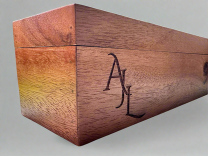 Personalized Acacia Wood Tea Box | Custom Engraved 5-Compartment Organizer