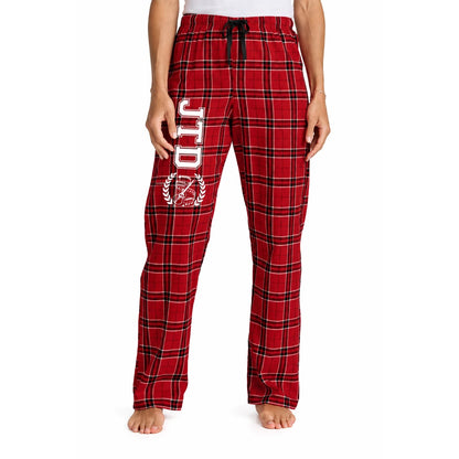 JTD adult plaid lounge pants (women's & men's) - red & black plaid, different pattern than youth