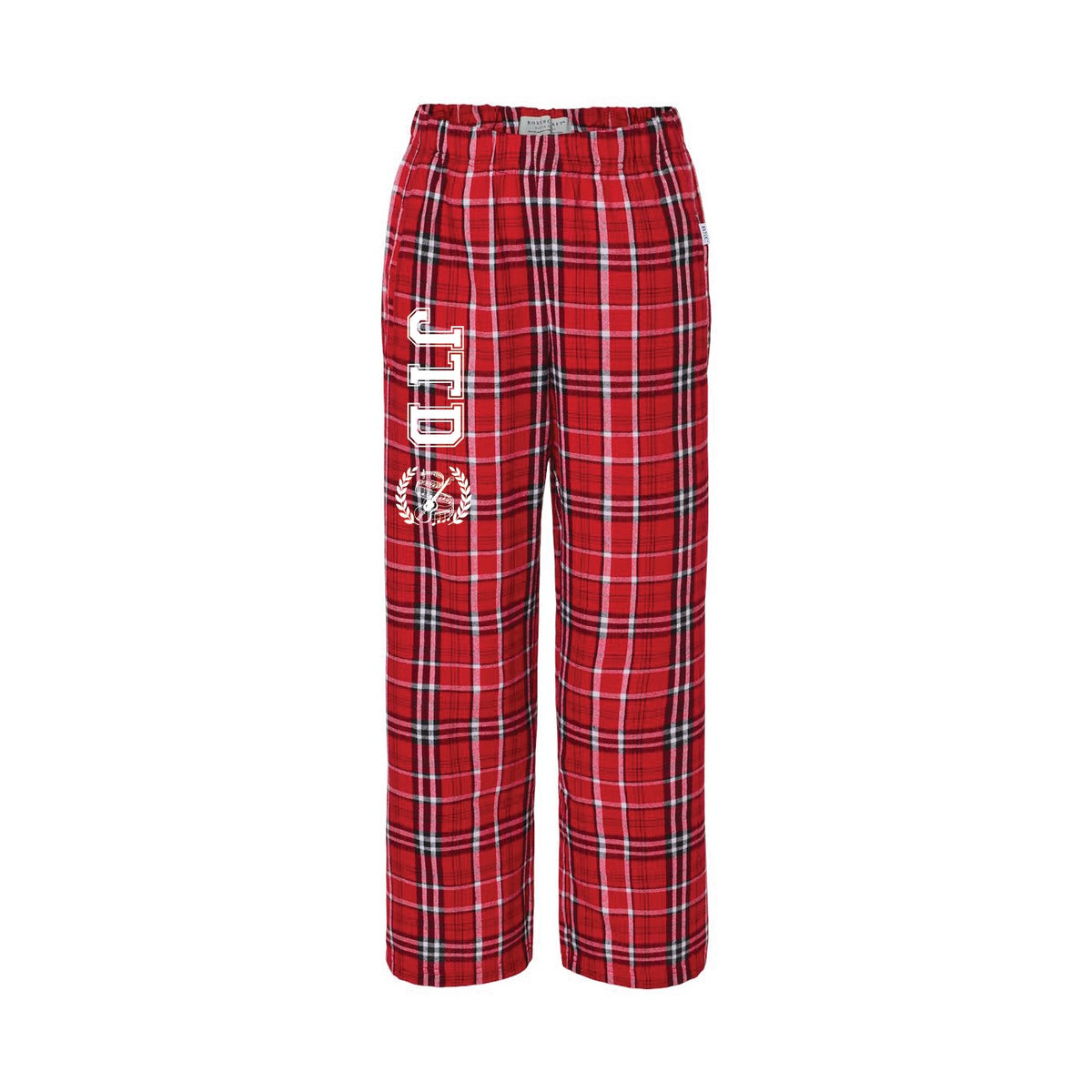 JTD youth plaid lounge pants - red & white plaid, different pattern than adult