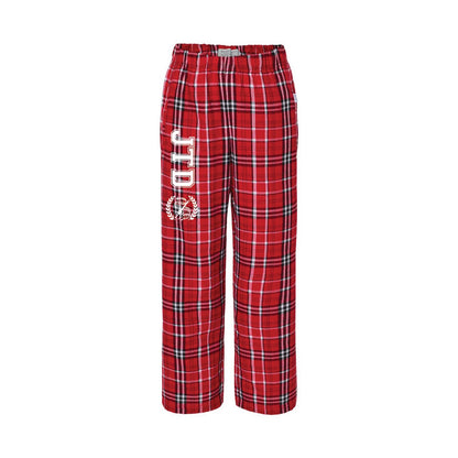 JTD youth plaid lounge pants - red & white plaid, different pattern than adult
