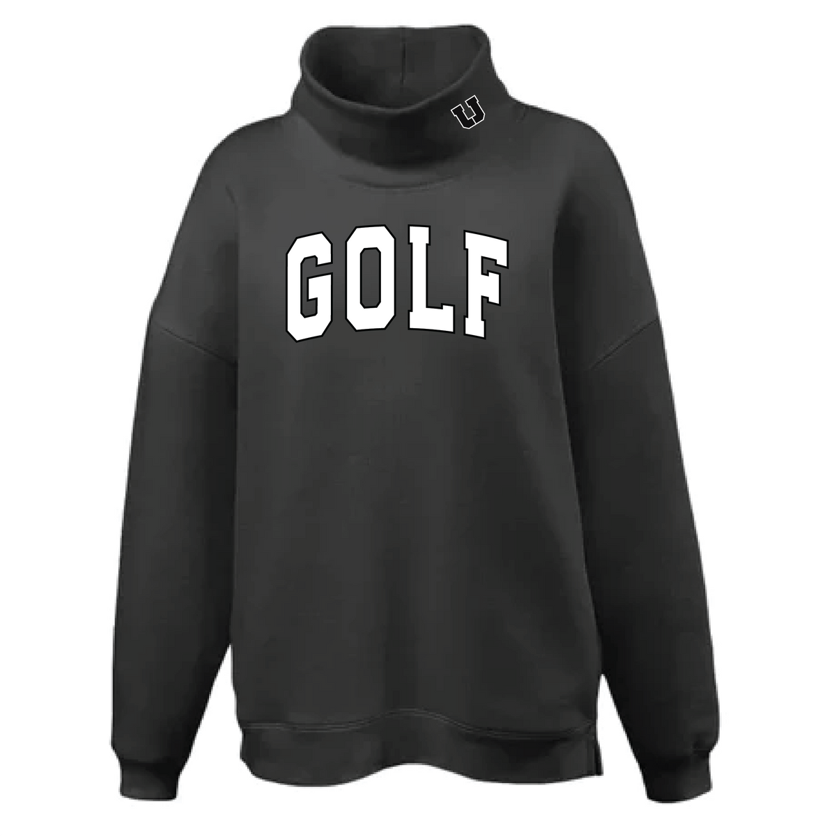 USC Girls Golf black embroidered oversize mockneck sweatshirt