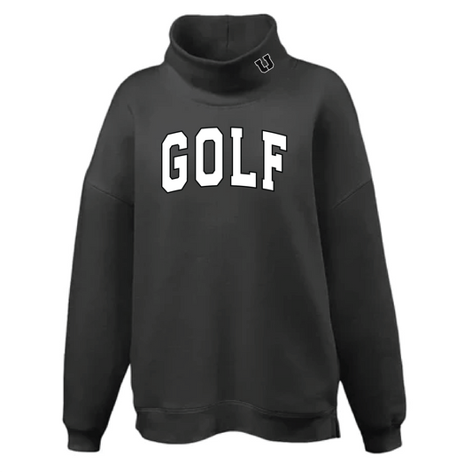 USC Girls Golf black embroidered oversize mockneck sweatshirt
