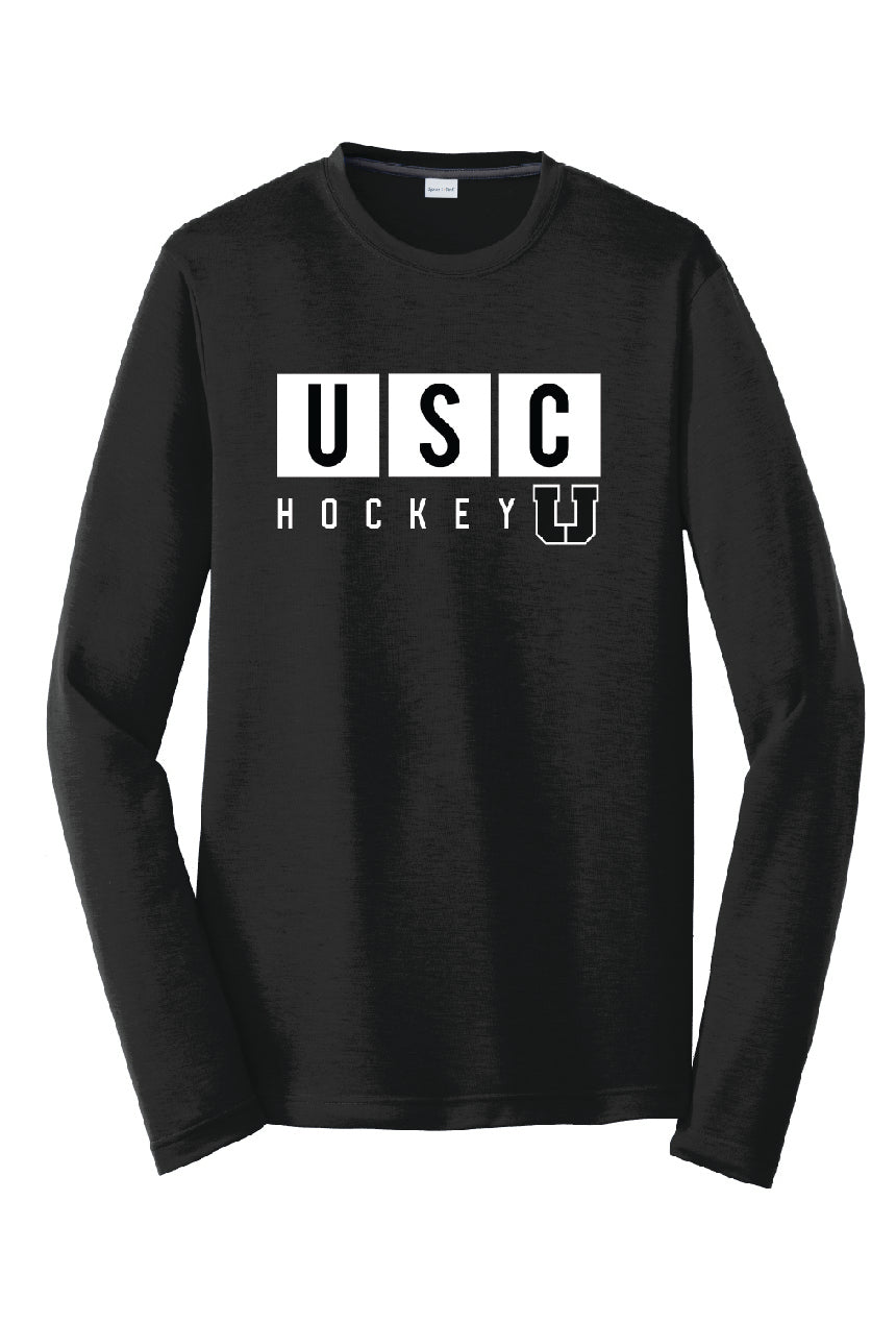 USC Hockey Long Sleeve Tee - USC Block design, black