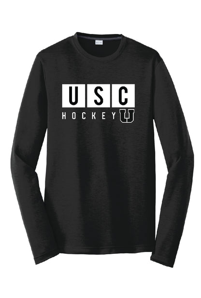 USC Hockey Long Sleeve Tee - USC Block design, black