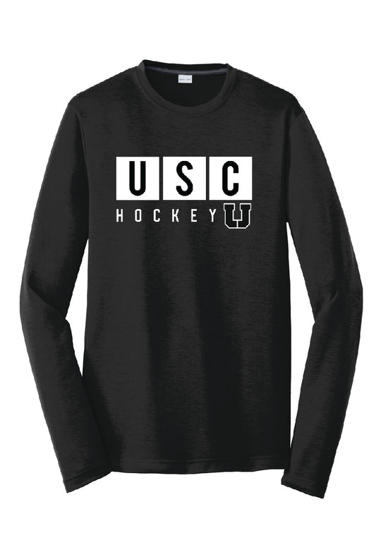 USC Hockey Long Sleeve Tee - USC Block design, black