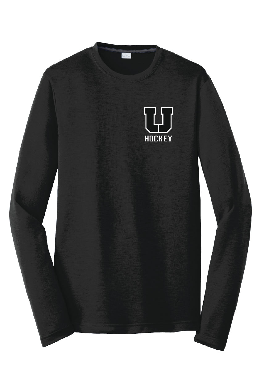 USC Hockey Long Sleeve Tee - U Hockey left chest design, black