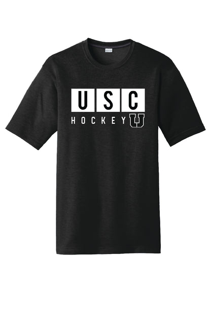 USC Hockey Performance Tee - USC Block design, black