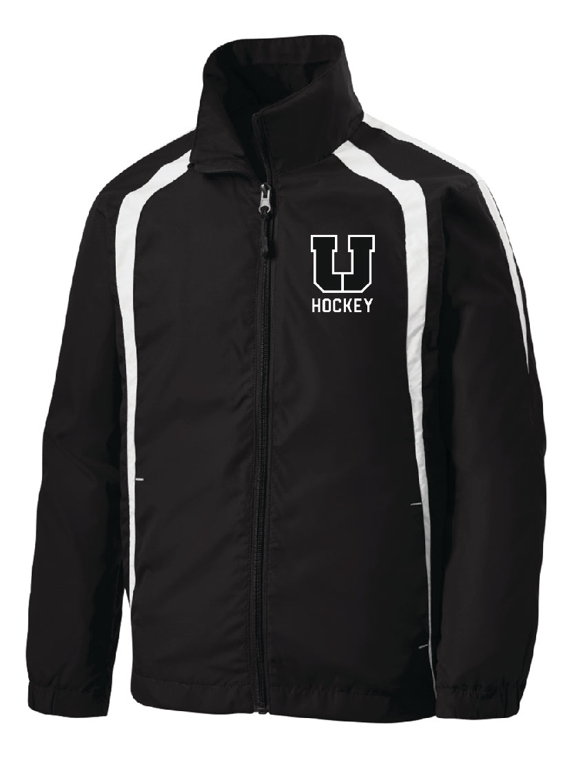 USC Hockey youth warm-up jacket, black and white