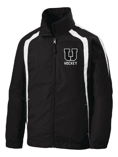 USC Hockey youth warm-up jacket, black and white