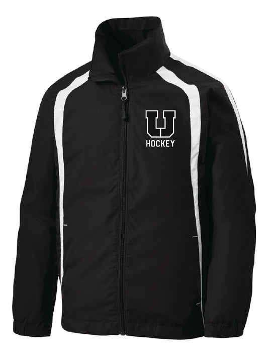 USC Hockey youth warm-up jacket, black and white