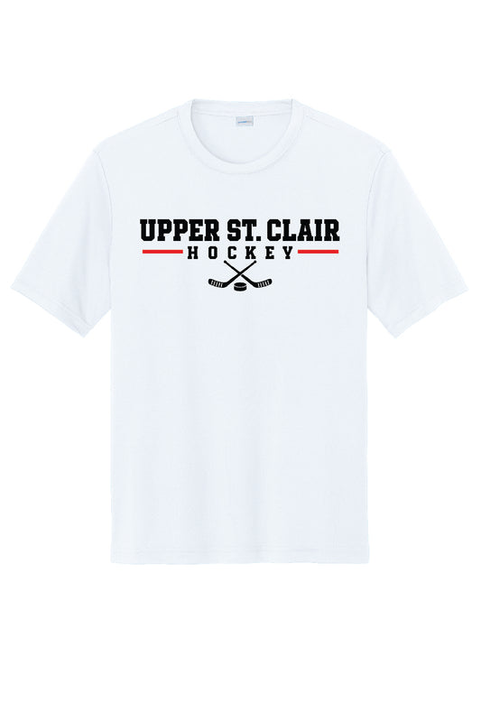 Upper St. Clair Hockey white performance tee