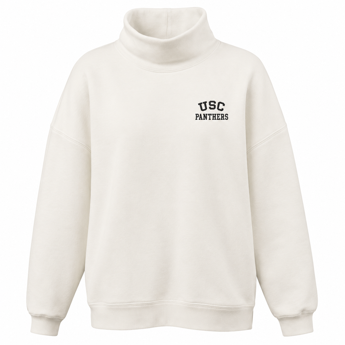 USC Panthers embroidered cream mockneck