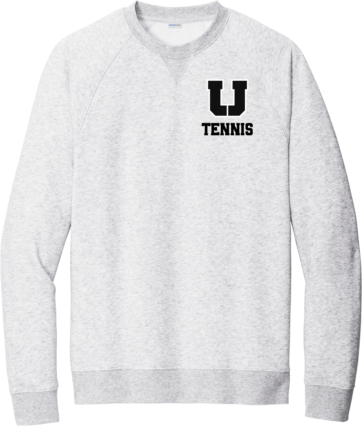USC Tennis crewneck in Athletic Heather with U Tennis on the left chest
